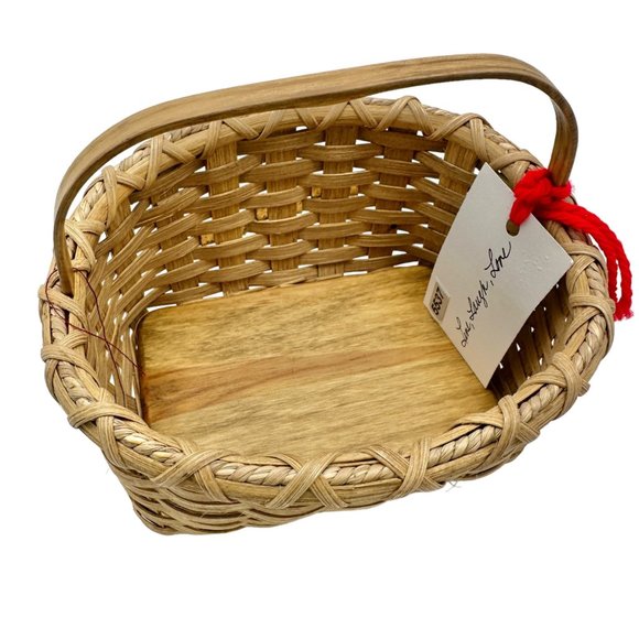 Handmade Basket Live Laugh Love Metal Accents Wood Base and Handle Small Cute - Picture 16 of 16